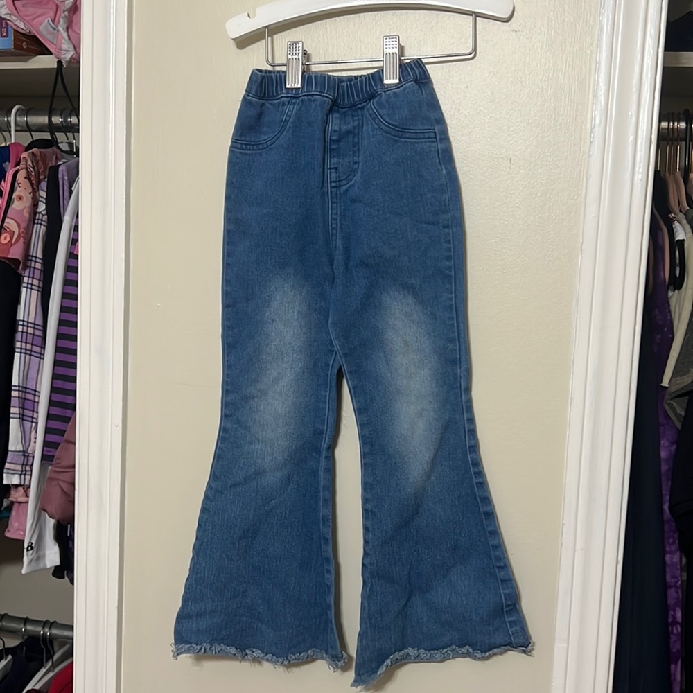Bailey’s blossom wide legged, blue jeans